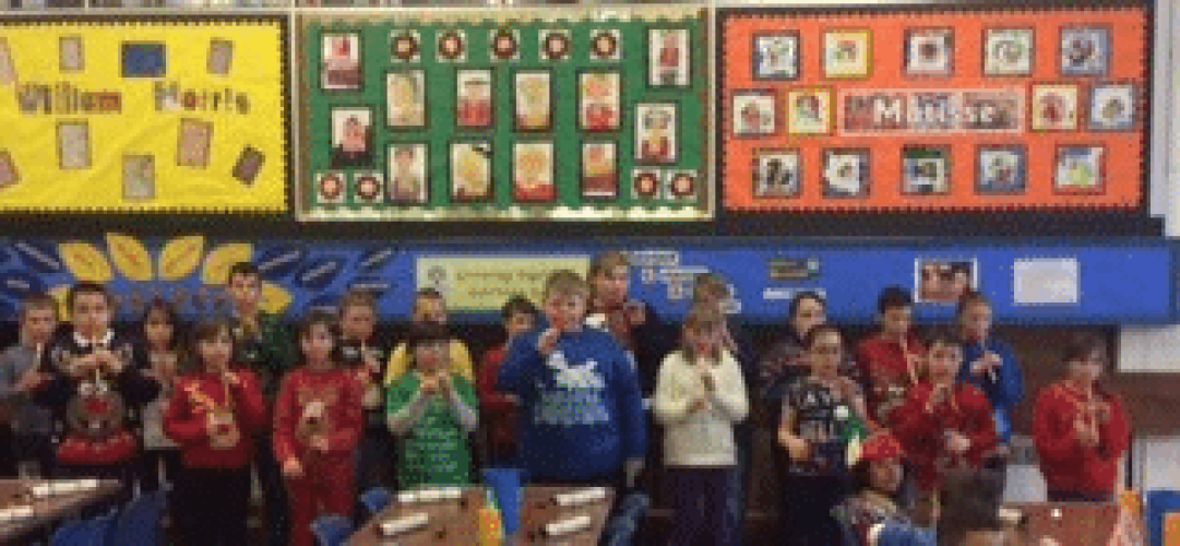 Whistle playing before christmas lunch